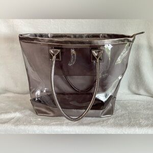 Neiman Marcus metallic clear, tote, shoulder bag, purse concert festival bag